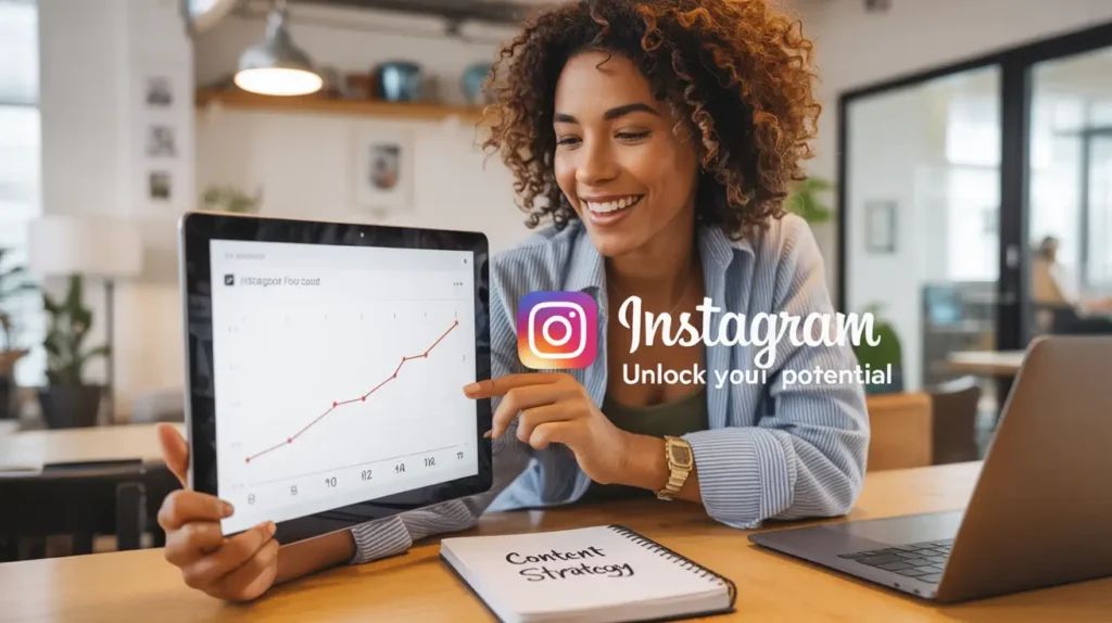 "Woman showcasing Instagram follower growth strategy by Subhrajit Paul, expert in social media marketing in Kolkata"
