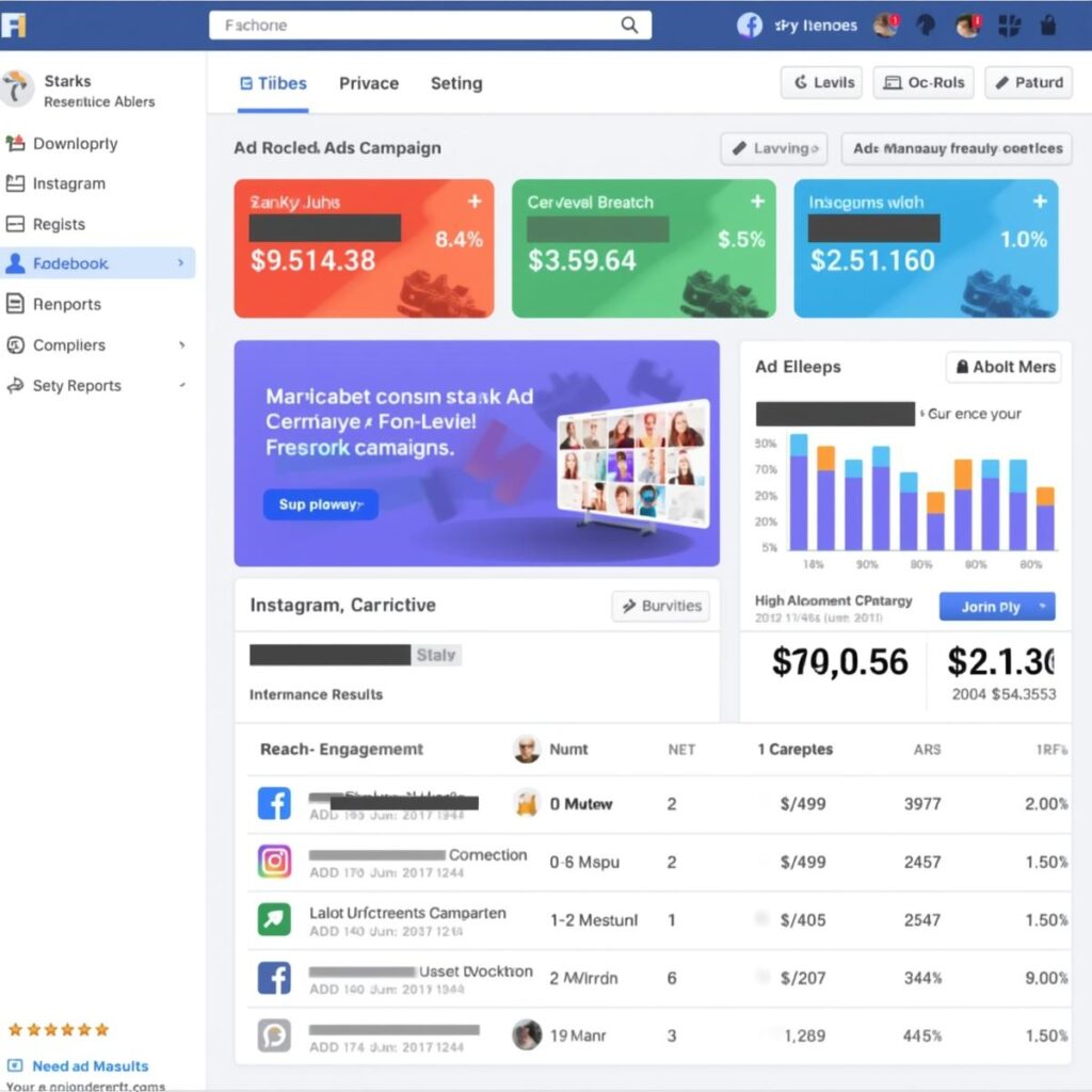 Facebook and Instagram Ads dashboard showing campaign analytics managed by a social media specialist in Kolkata.