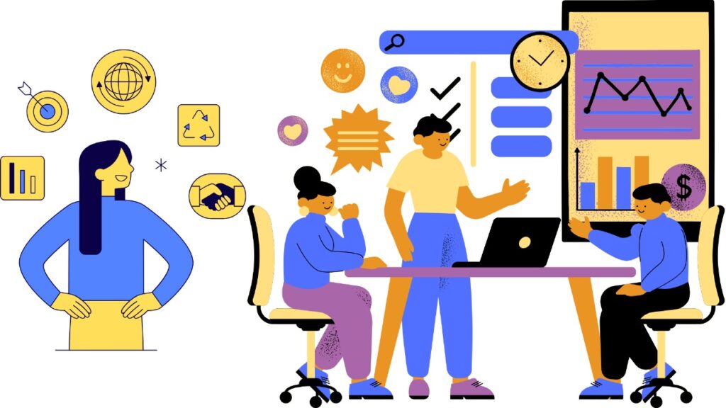 Digital marketing impact in Kolkata — Subhrajit Paul discussing campaign results with team showing analytics and growth charts.