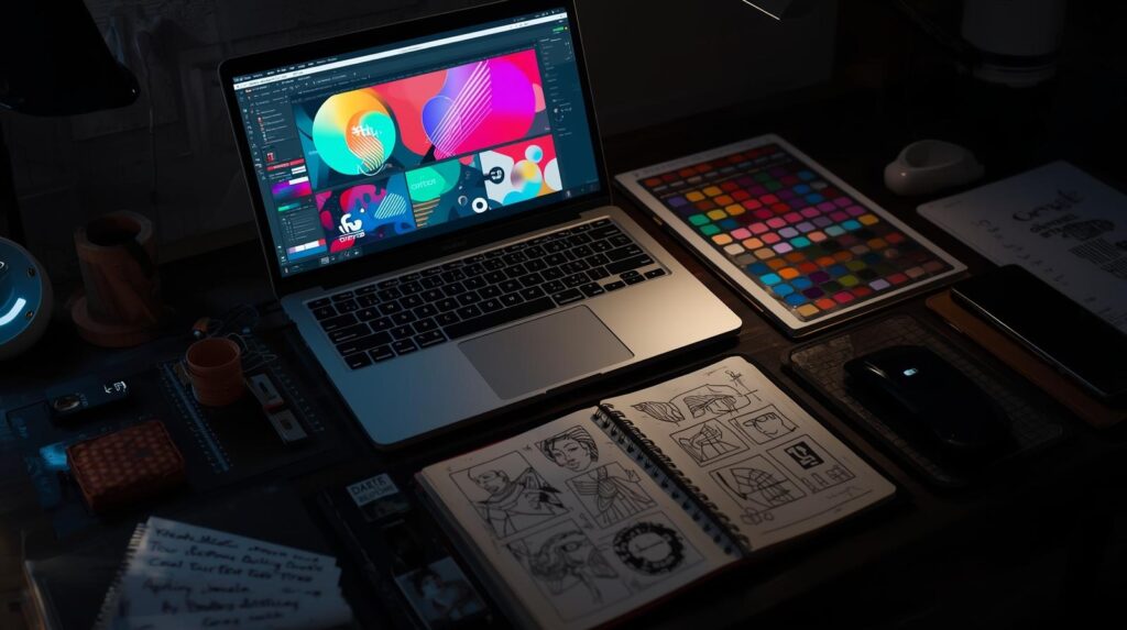 Graphic designer in Kolkata using Figma and Canva to design a website interface