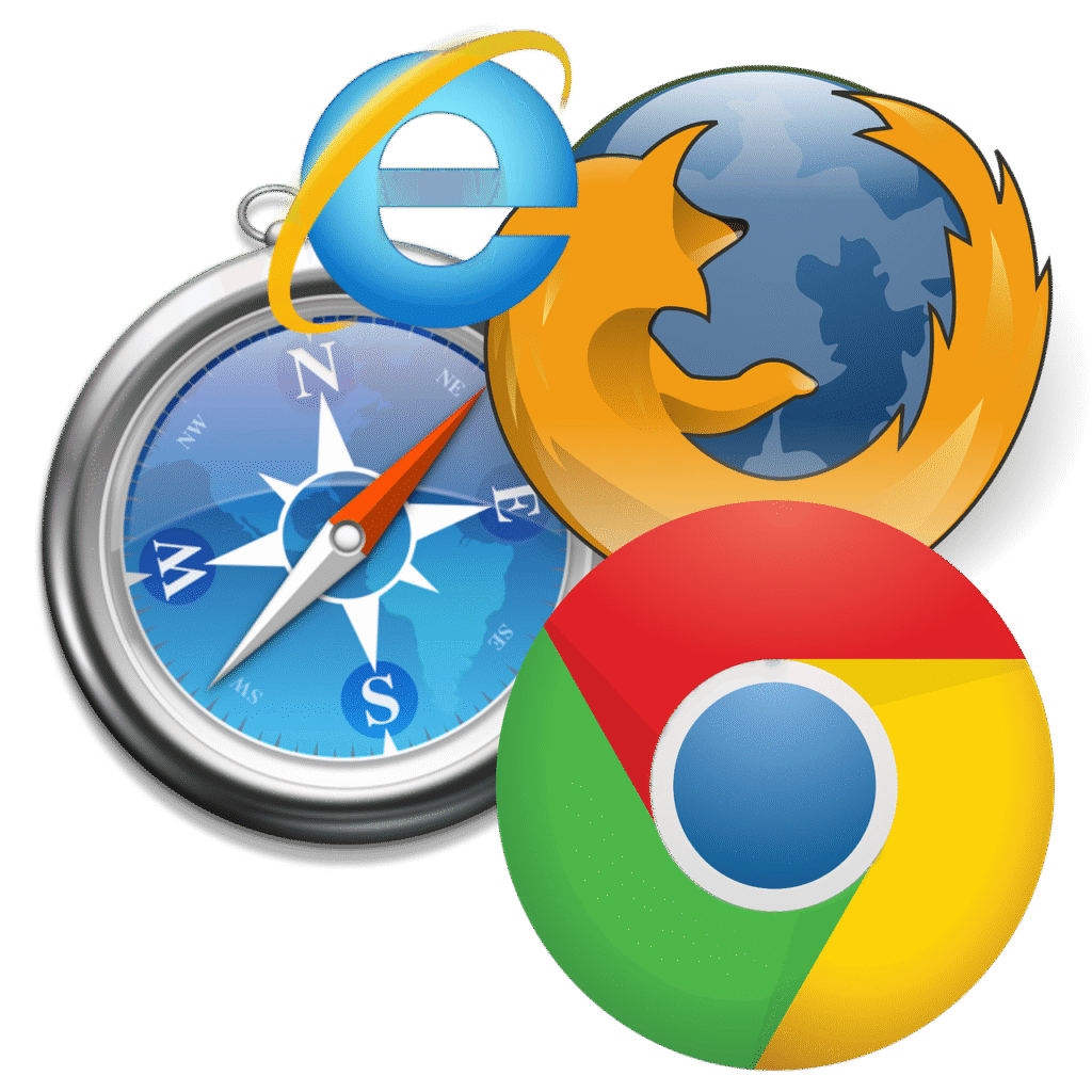 Popular web browsers for digital marketing and internet service users – Chrome, Firefox, Safari, and Internet Explorer